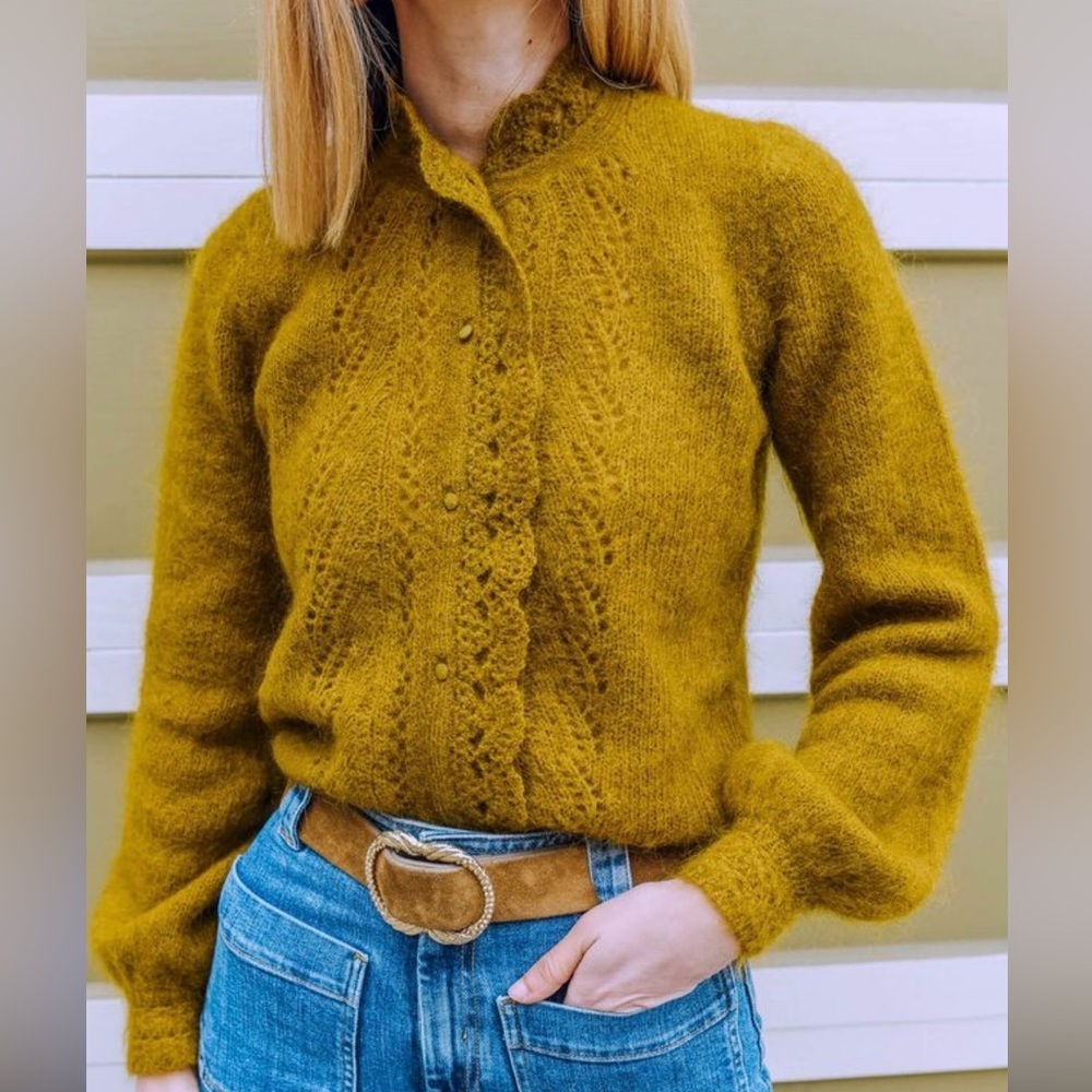 Sézane Angie Cardigan in Chartreuse